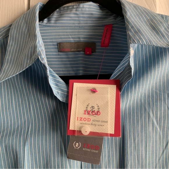 NWT Izod Silver Crest Striped Career Shirt - Picture 8 of 8